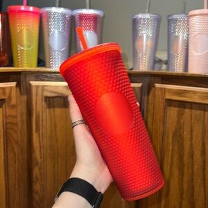 Red soft touch jelly studded